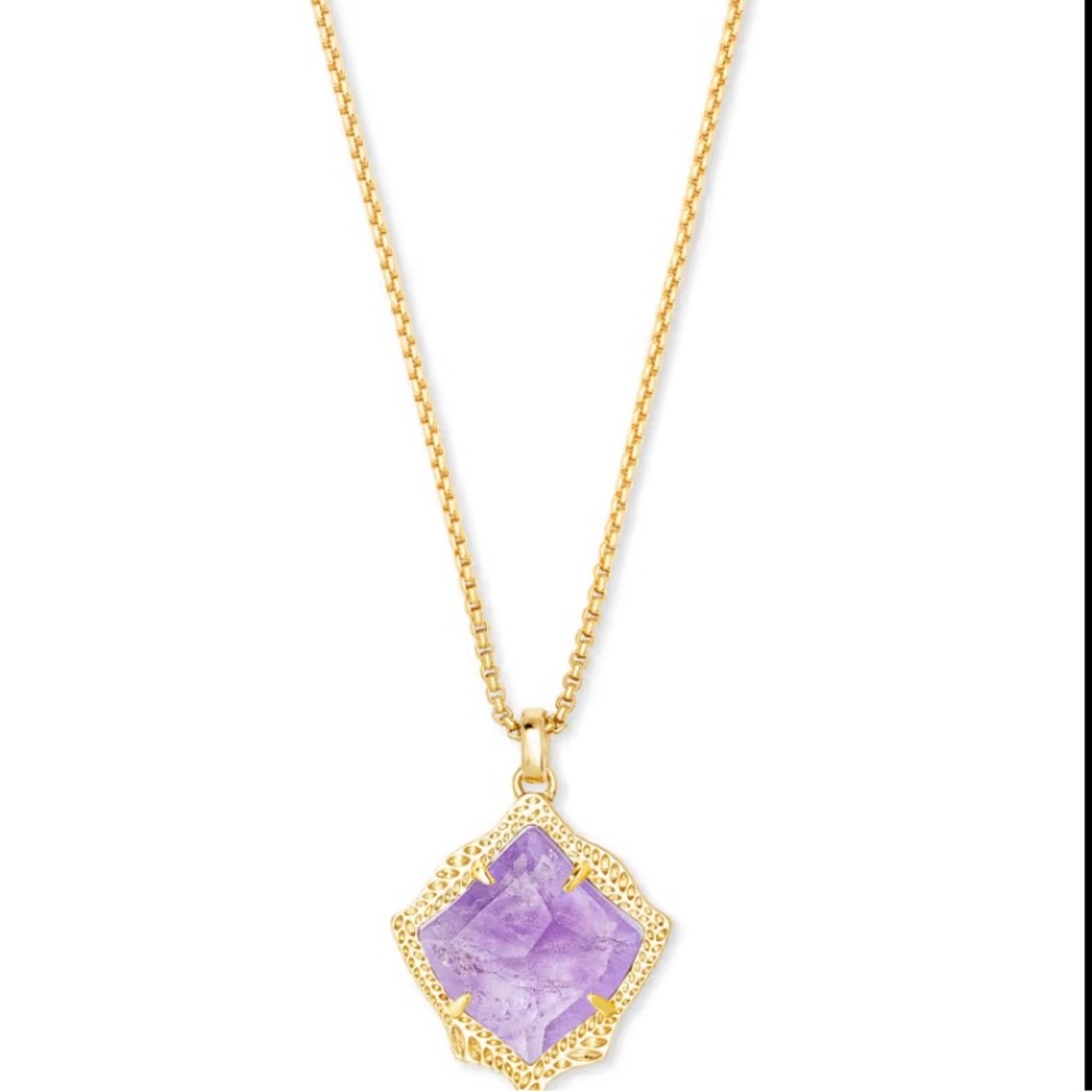 Kendra Scott Kacey Purple Amethyst Long Pendant